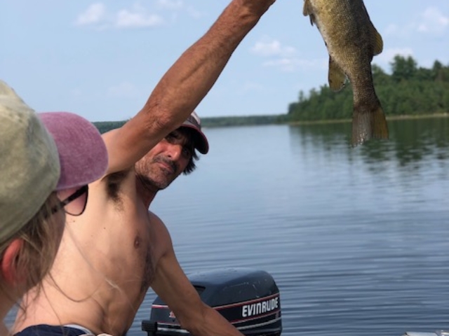 Smallmouth bass fishing on a lake